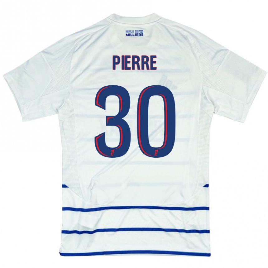 Kids Football Alexandre Pierre #30 White Blue Away Jersey 2024/25 T-Shirt