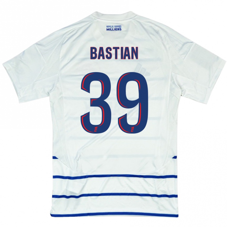 Kids Football Maxime Bastian #39 White Blue Away Jersey 2024/25 T-Shirt