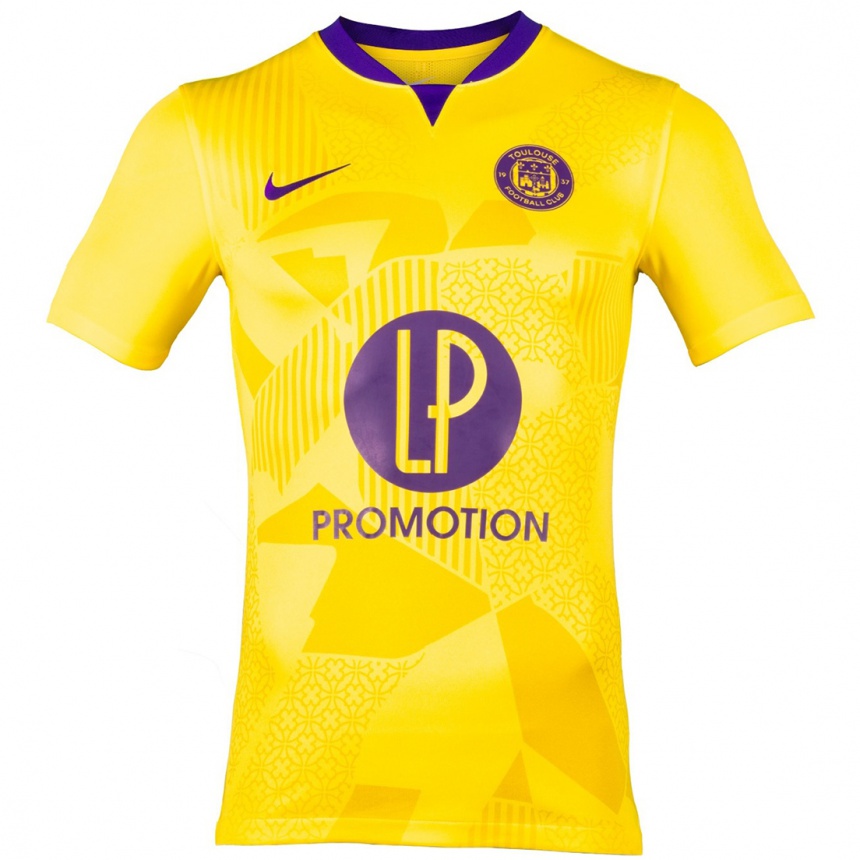 Kids Football Your Name #0 Yellow Purple Away Jersey 2024/25 T-Shirt