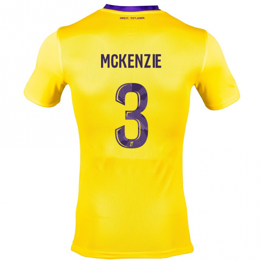 Kids Football Mark Mckenzie #3 Yellow Purple Away Jersey 2024/25 T-Shirt