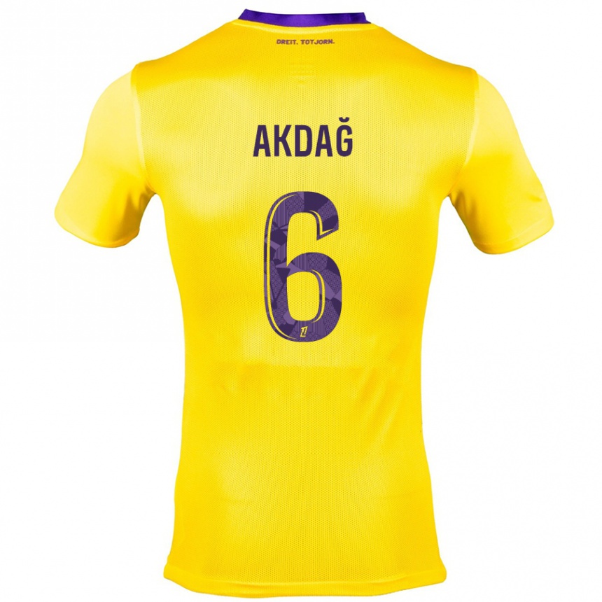 Kids Football Ümit Akdağ #6 Yellow Purple Away Jersey 2024/25 T-Shirt