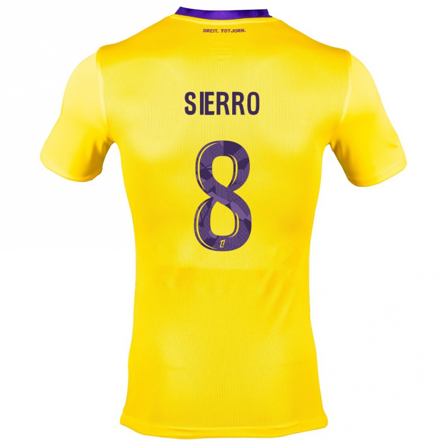 Kids Football Vincent Sierro #8 Yellow Purple Away Jersey 2024/25 T-Shirt