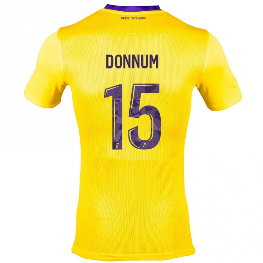 Kids Football Aron Dønnum #15 Yellow Purple Away Jersey 2024/25 T-Shirt