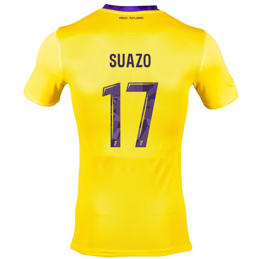 Kids Football Gabriel Suazo #17 Yellow Purple Away Jersey 2024/25 T-Shirt