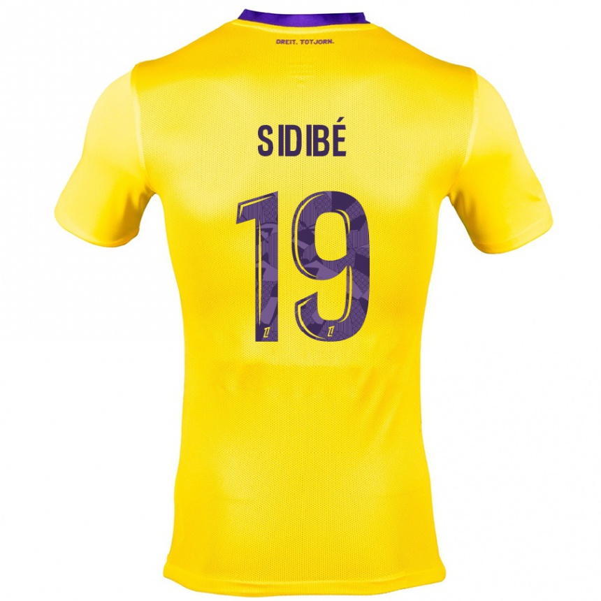 Kids Football Djibril Sidibé #19 Yellow Purple Away Jersey 2024/25 T-Shirt