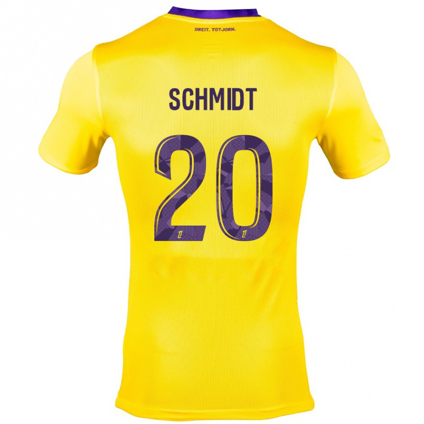 Kids Football Niklas Schmidt #20 Yellow Purple Away Jersey 2024/25 T-Shirt