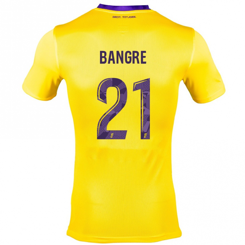 Kids Football Mamady Bangré #21 Yellow Purple Away Jersey 2024/25 T-Shirt