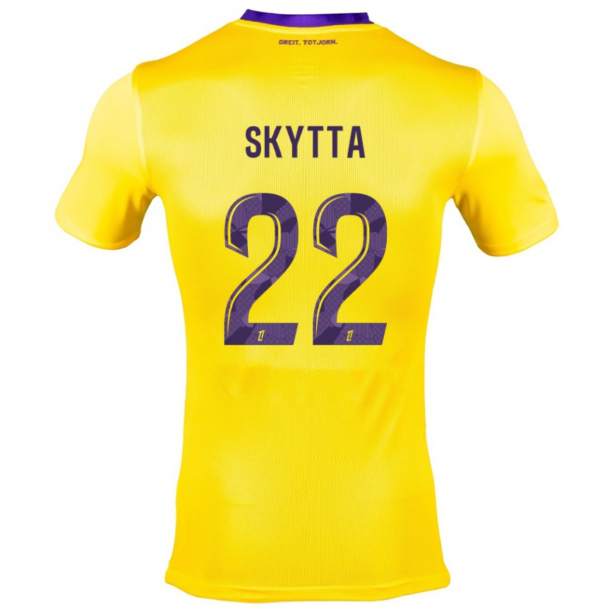 Kids Football Naatan Skyttä #22 Yellow Purple Away Jersey 2024/25 T-Shirt