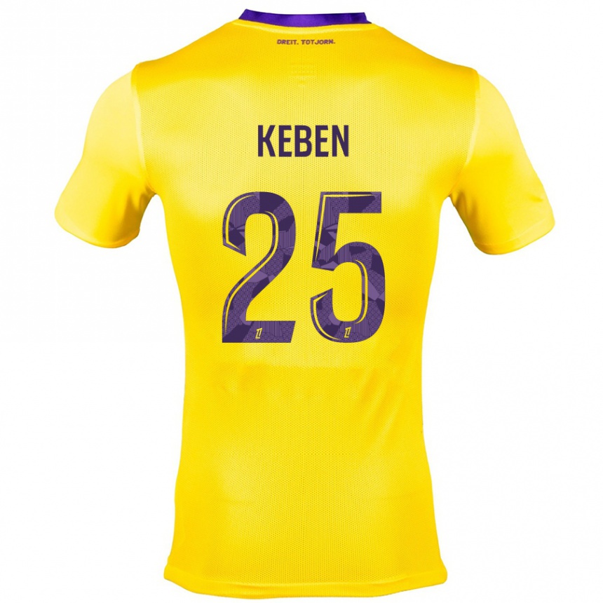 Kids Football Kévin Keben #25 Yellow Purple Away Jersey 2024/25 T-Shirt