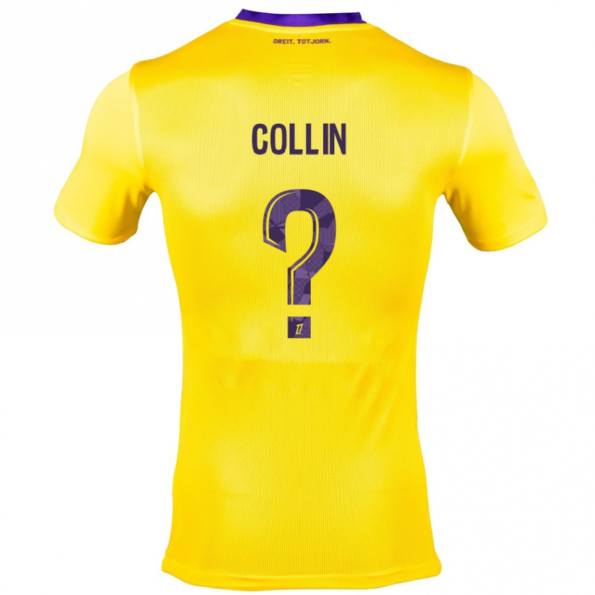 Kids Football Théo Collin #0 Yellow Purple Away Jersey 2024/25 T-Shirt