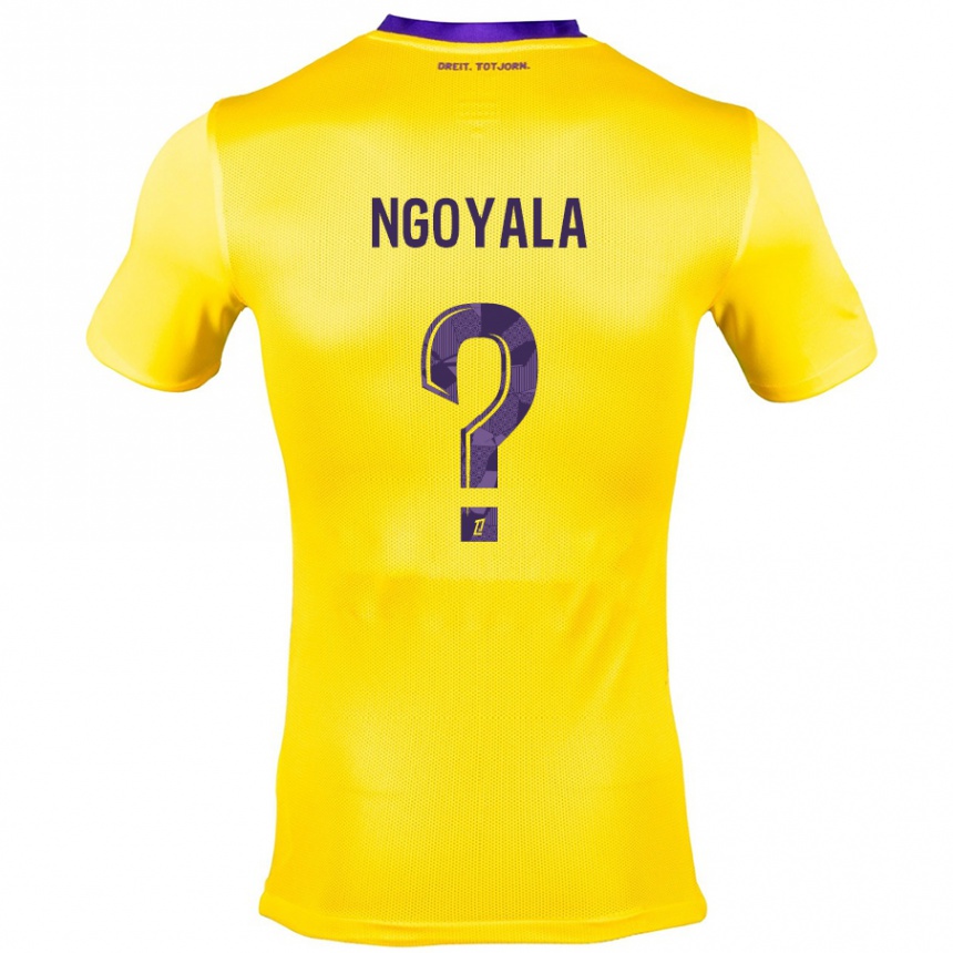 Kids Football Frédéric Efuele Ngoyala #0 Yellow Purple Away Jersey 2024/25 T-Shirt