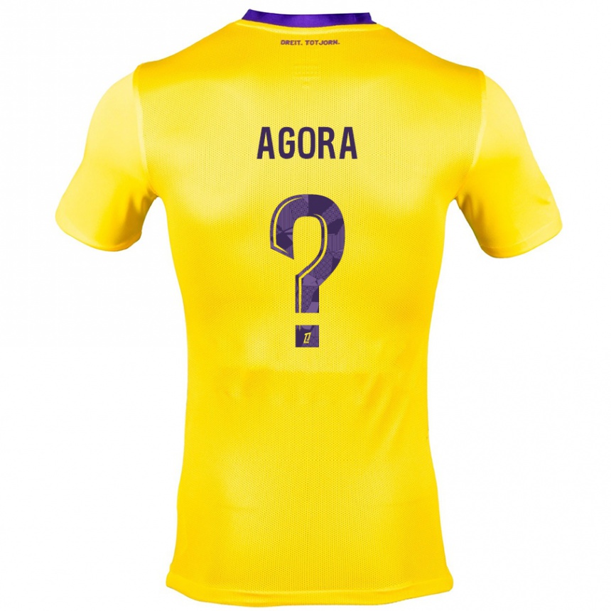 Kids Football Yannick Agora #0 Yellow Purple Away Jersey 2024/25 T-Shirt