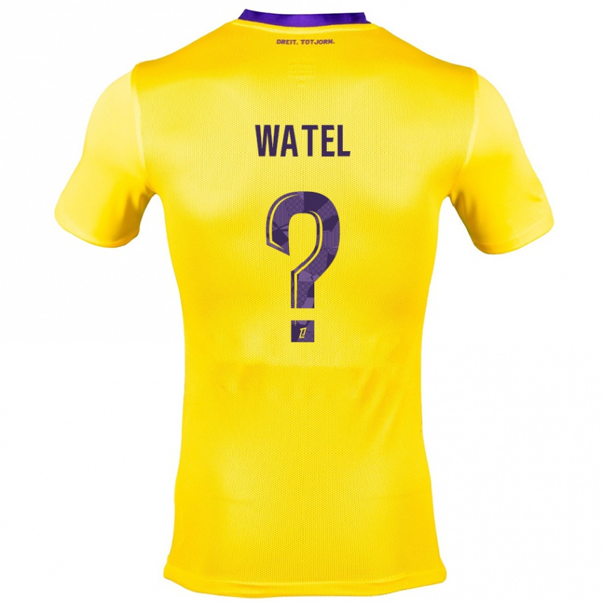 Kids Football Kylian Watel #0 Yellow Purple Away Jersey 2024/25 T-Shirt