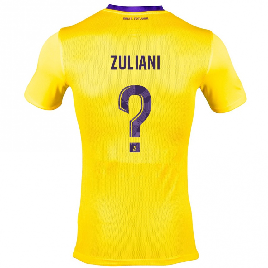 Kids Football Edhy Zuliani #0 Yellow Purple Away Jersey 2024/25 T-Shirt