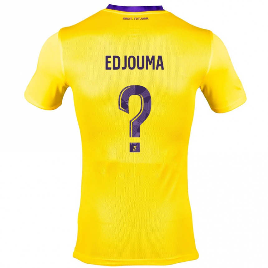 Kids Football Noah Edjouma #0 Yellow Purple Away Jersey 2024/25 T-Shirt