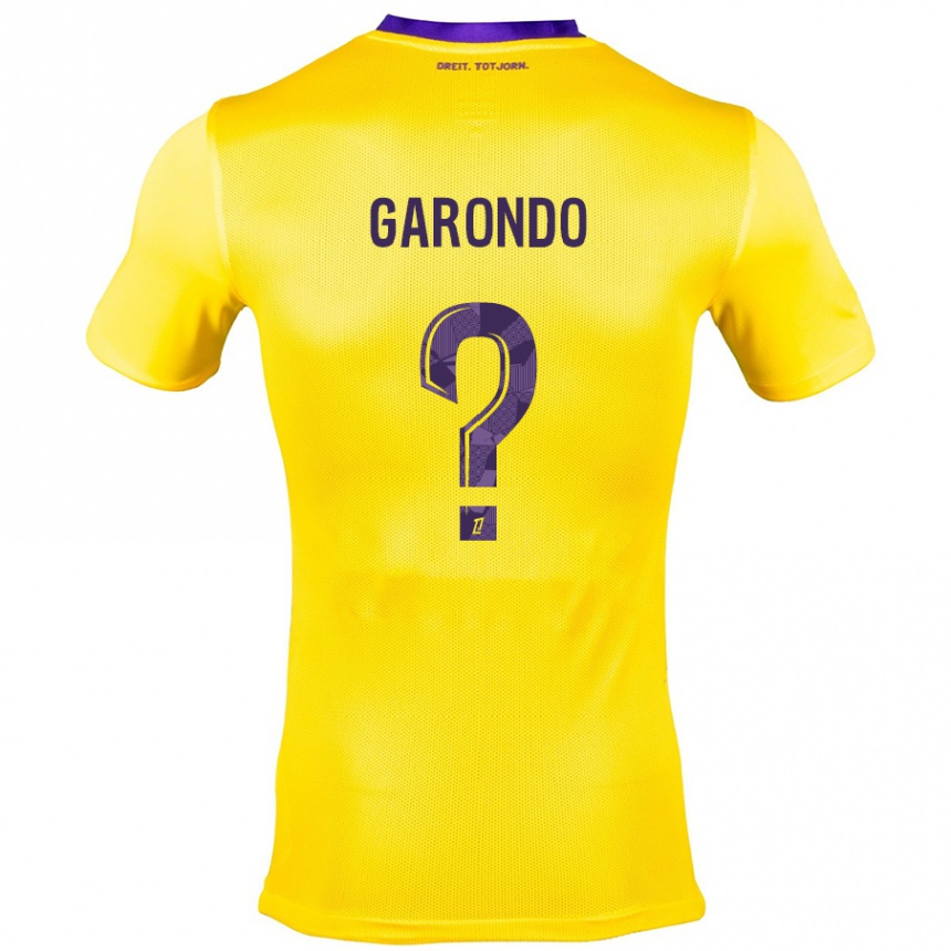 Kids Football Thibaud Garondo #0 Yellow Purple Away Jersey 2024/25 T-Shirt