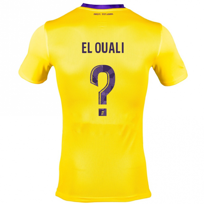 Kids Football Adam El Ouali #0 Yellow Purple Away Jersey 2024/25 T-Shirt