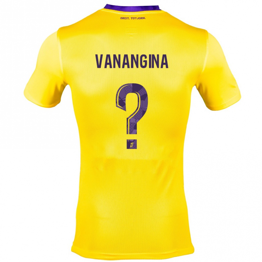 Kids Football Mechack Niombo Vanangina #0 Yellow Purple Away Jersey 2024/25 T-Shirt