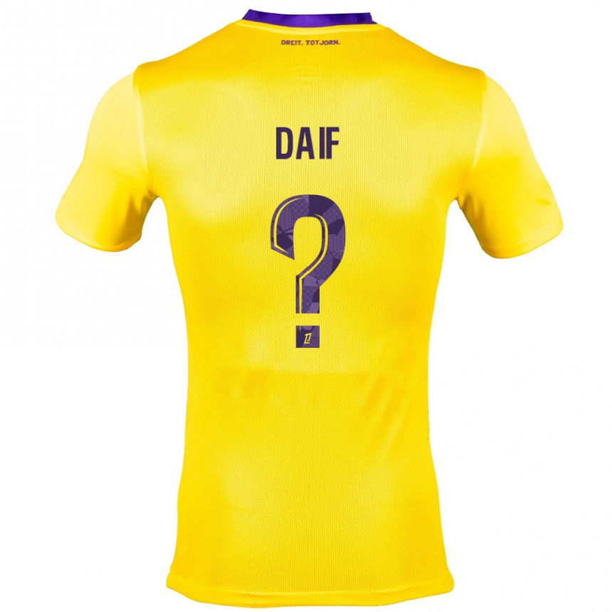 Kids Football Mouhamed Daif #0 Yellow Purple Away Jersey 2024/25 T-Shirt