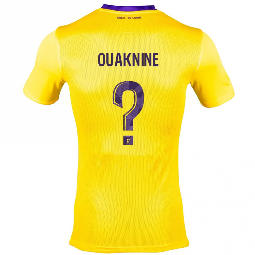 Kids Football Jules Ouaknine #0 Yellow Purple Away Jersey 2024/25 T-Shirt