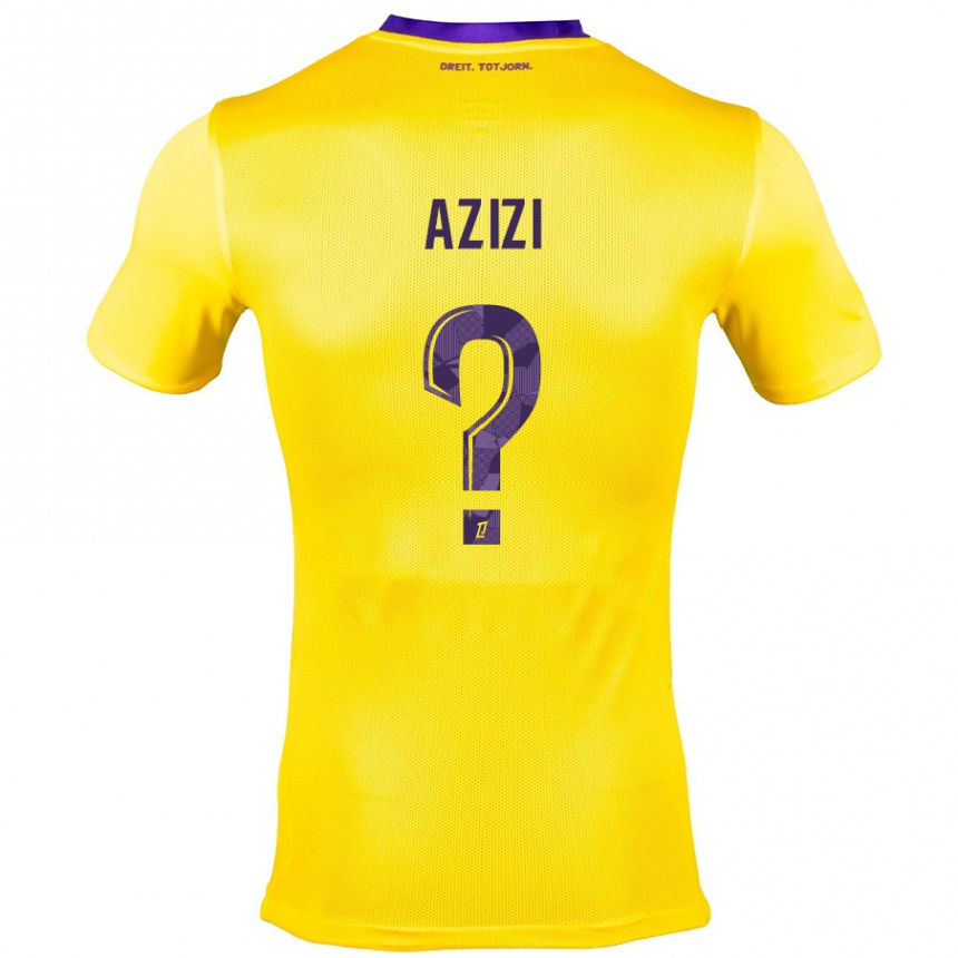 Kids Football Ilyas Azizi #0 Yellow Purple Away Jersey 2024/25 T-Shirt