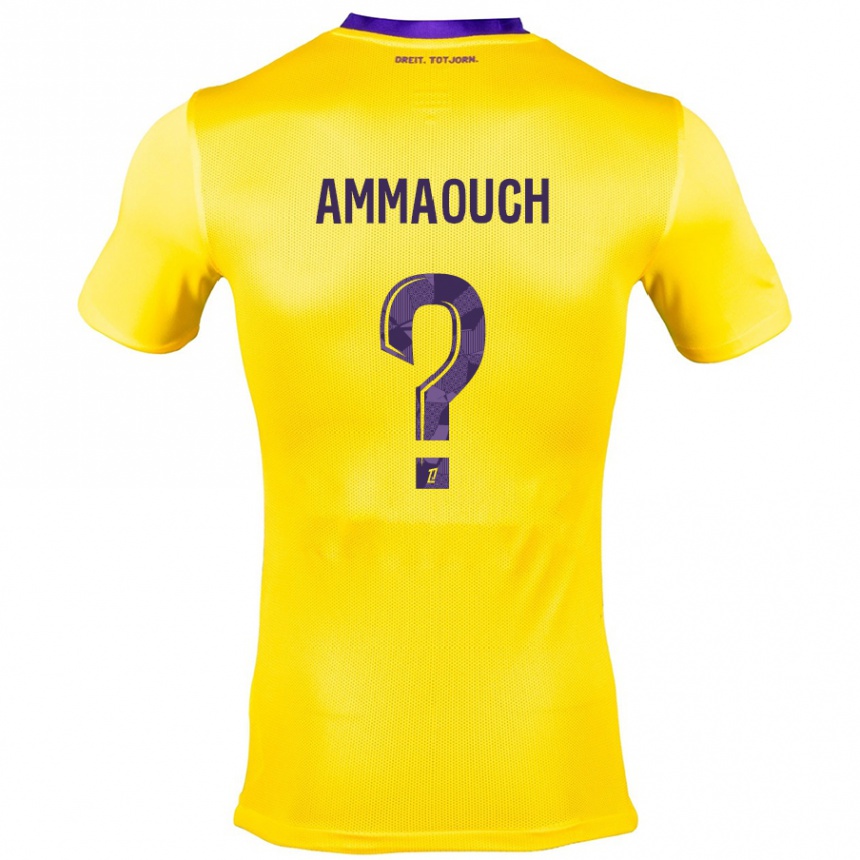 Kids Football Aymen Ammaouch #0 Yellow Purple Away Jersey 2024/25 T-Shirt