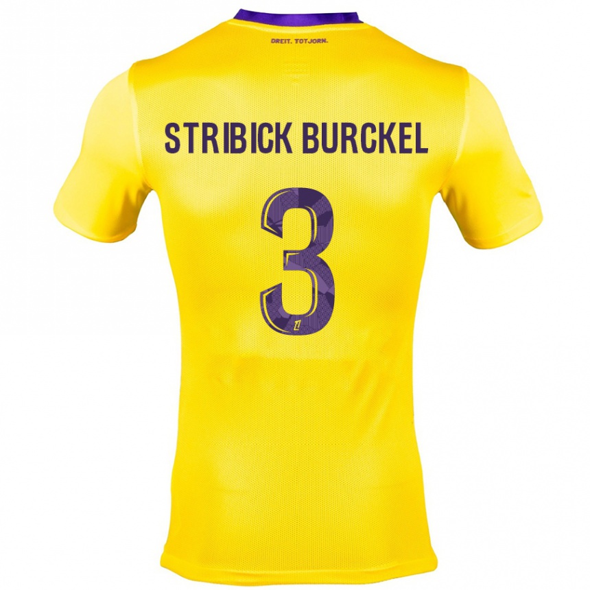 Kids Football Laetitia Stribick-Burckel #3 Yellow Purple Away Jersey 2024/25 T-Shirt