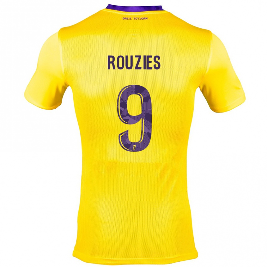 Kids Football Manon Rouzies #9 Yellow Purple Away Jersey 2024/25 T-Shirt