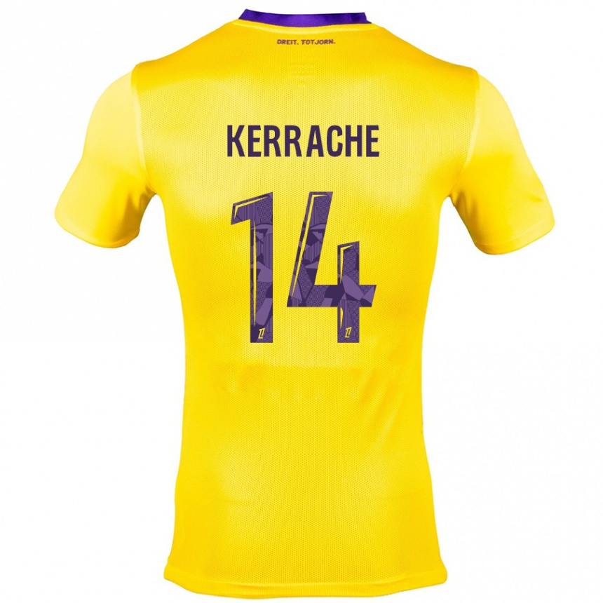 Kids Football Marina Kerrache #14 Yellow Purple Away Jersey 2024/25 T-Shirt