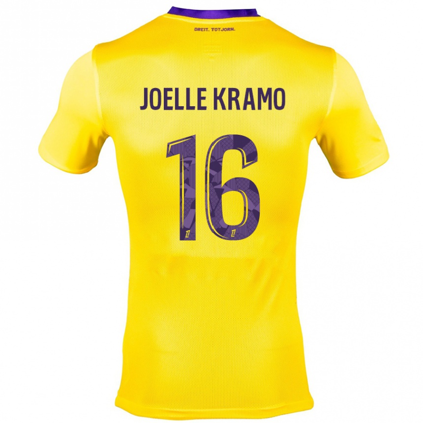 Kids Football Marie Joelle Kramo #16 Yellow Purple Away Jersey 2024/25 T-Shirt