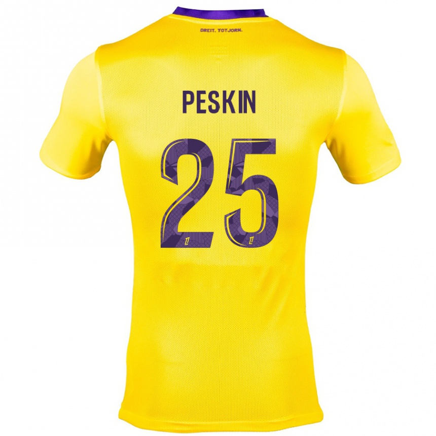 Kids Football Kelso Peskin #25 Yellow Purple Away Jersey 2024/25 T-Shirt