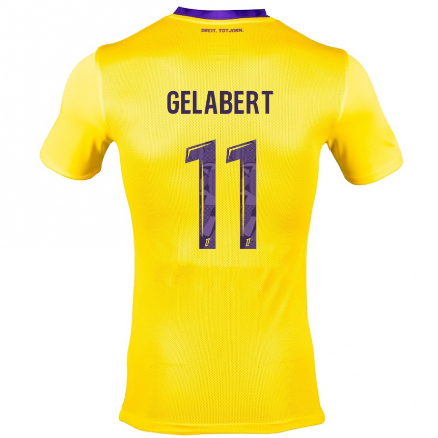 Kids Football César Gelabert #11 Yellow Purple Away Jersey 2024/25 T-Shirt