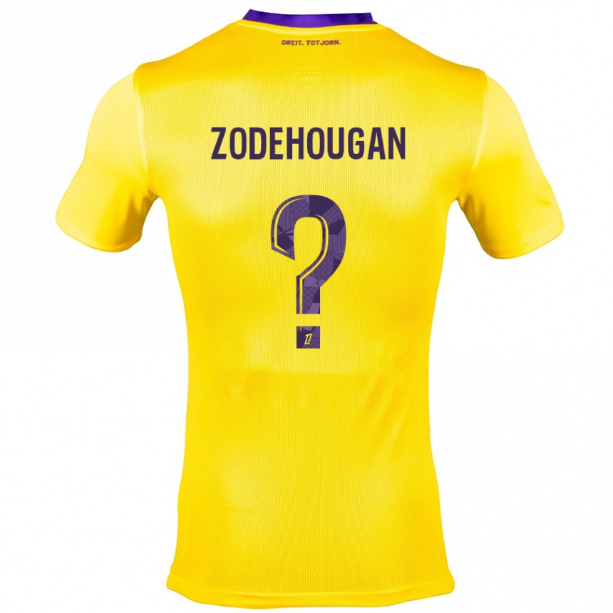 Kids Football Yanis Zodehougan #0 Yellow Purple Away Jersey 2024/25 T-Shirt