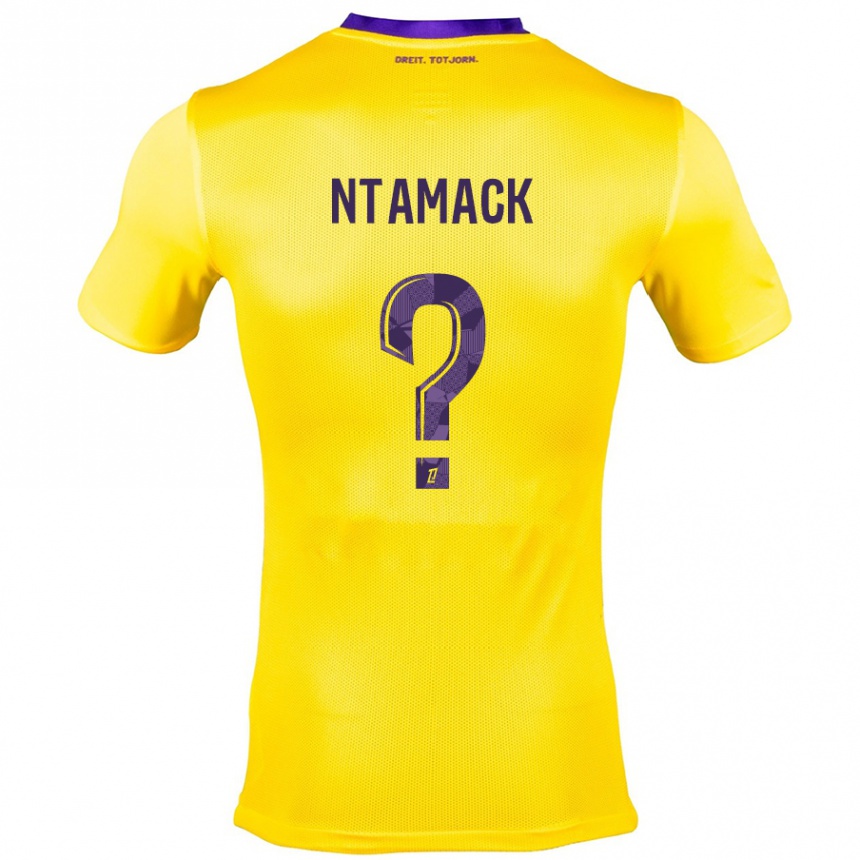 Kids Football Alexis Ntamack #0 Yellow Purple Away Jersey 2024/25 T-Shirt