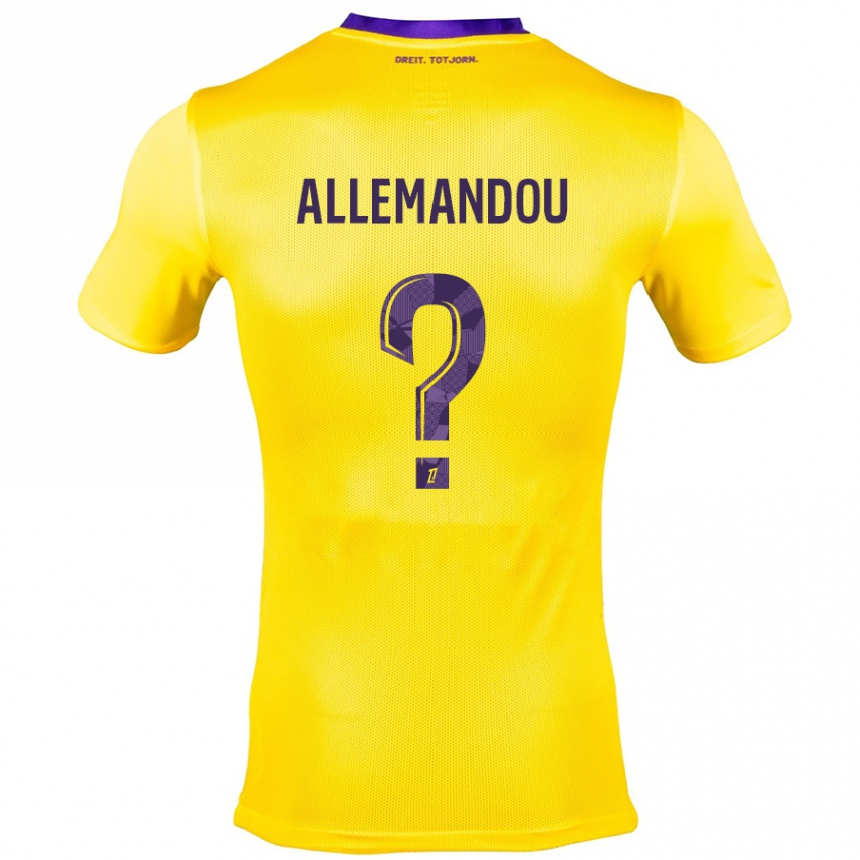 Kids Football Teddy Allemandou #0 Yellow Purple Away Jersey 2024/25 T-Shirt