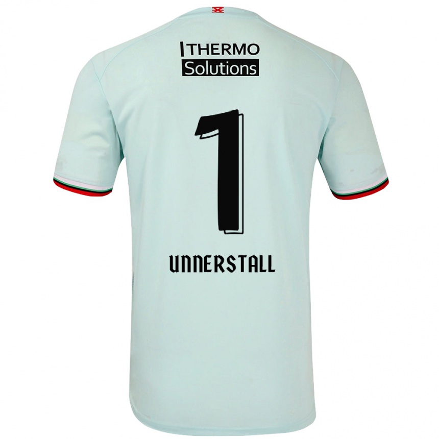 Kids Football Lars Unnerstall #1 Light Green Away Jersey 2024/25 T-Shirt