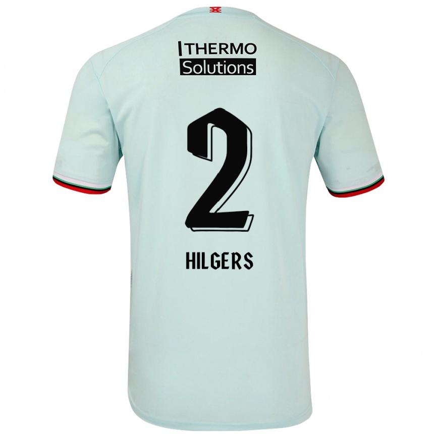 Kids Football Mees Hilgers #2 Light Green Away Jersey 2024/25 T-Shirt