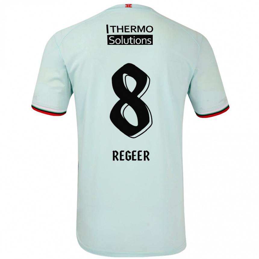 Kids Football Youri Regeer #8 Light Green Away Jersey 2024/25 T-Shirt