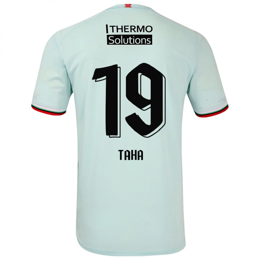 Kids Football Younes Taha #19 Light Green Away Jersey 2024/25 T-Shirt