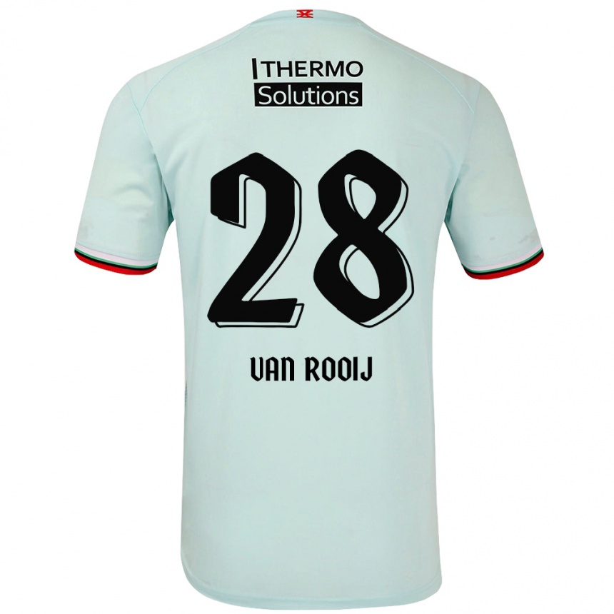 Kids Football Bart Van Rooij #28 Light Green Away Jersey 2024/25 T-Shirt