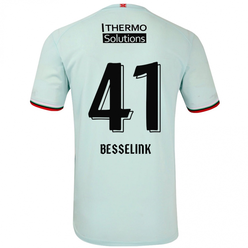 Kids Football Gijs Besselink #41 Light Green Away Jersey 2024/25 T-Shirt