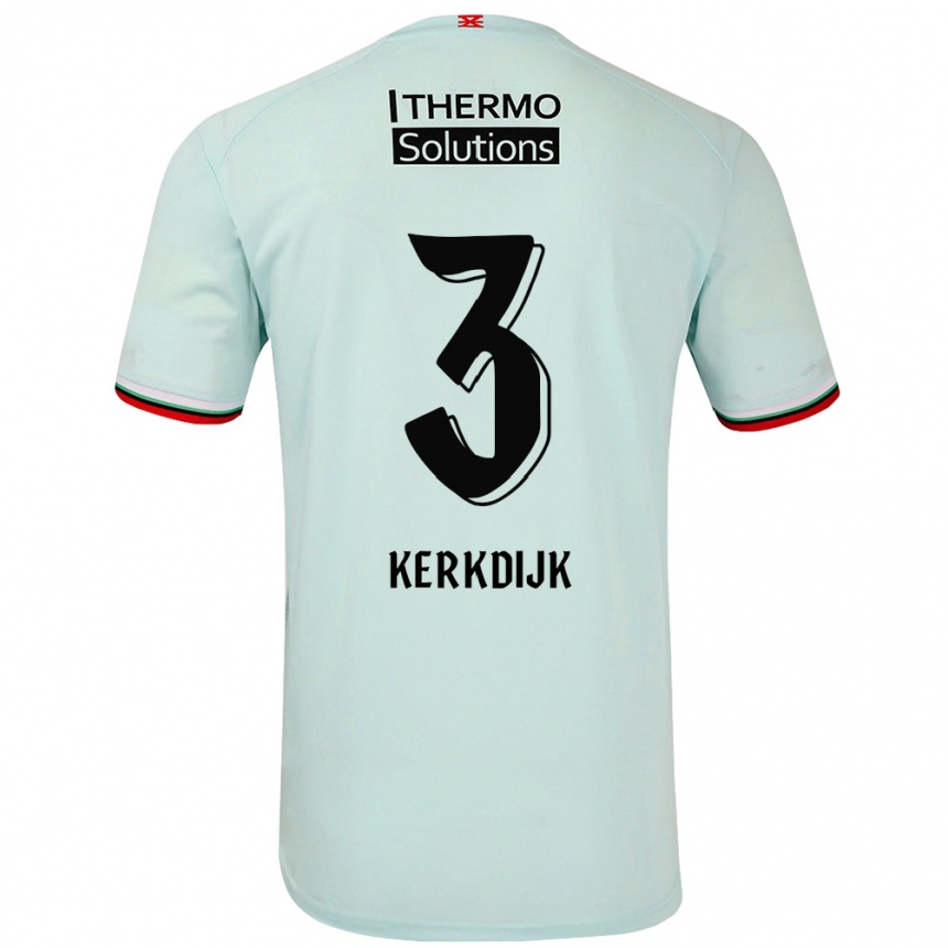 Kids Football Danique Kerkdijk #3 Light Green Away Jersey 2024/25 T-Shirt