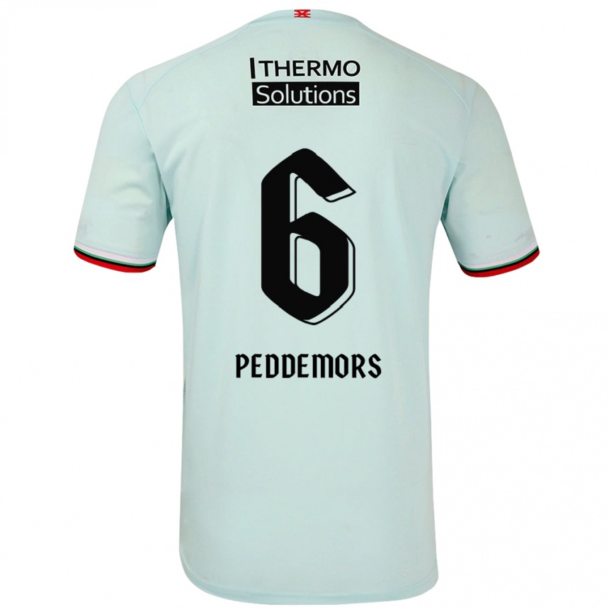 Kids Football Ella Peddemors #6 Light Green Away Jersey 2024/25 T-Shirt