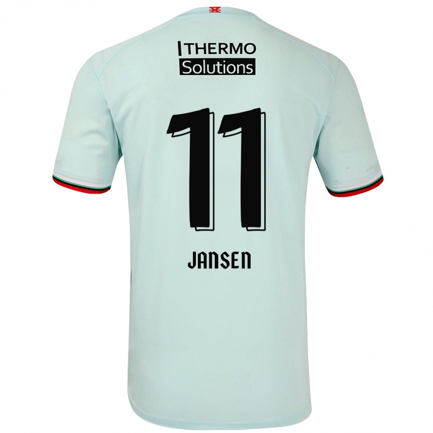 Kids Football Renate Jansen #11 Light Green Away Jersey 2024/25 T-Shirt