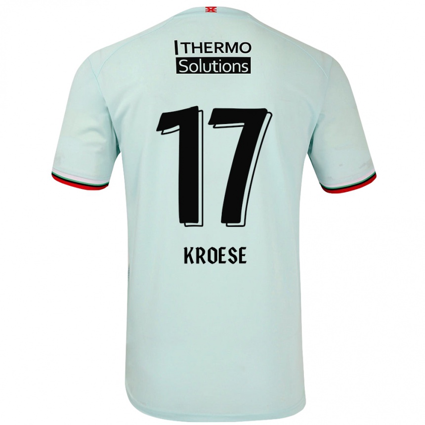 Kids Football Fieke Kroese #17 Light Green Away Jersey 2024/25 T-Shirt