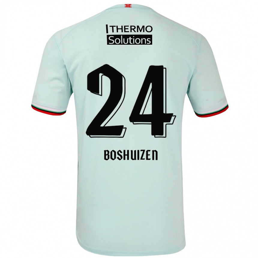 Kids Football Annouk Boshuizen #24 Light Green Away Jersey 2024/25 T-Shirt