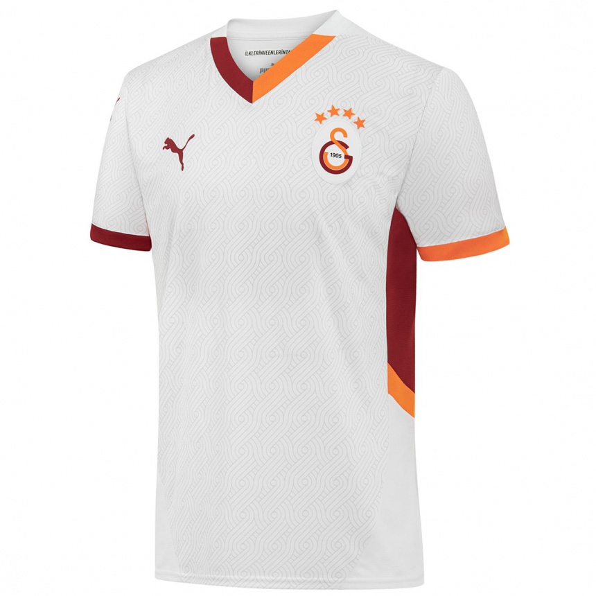 Kids Football Taha Recep Cebeci #0 White Yellow Red Away Jersey 2024/25 T-Shirt