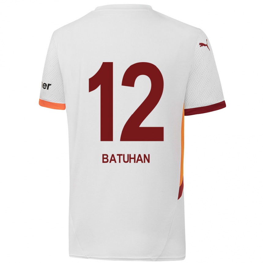 Kids Football Batuhan Şen #12 White Yellow Red Away Jersey 2024/25 T-Shirt