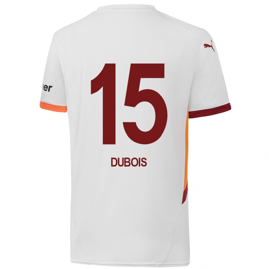 Kids Football Léo Dubois #15 White Yellow Red Away Jersey 2024/25 T-Shirt