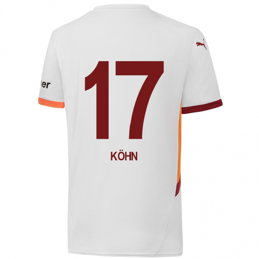 Kids Football Derrick Köhn #17 White Yellow Red Away Jersey 2024/25 T-Shirt